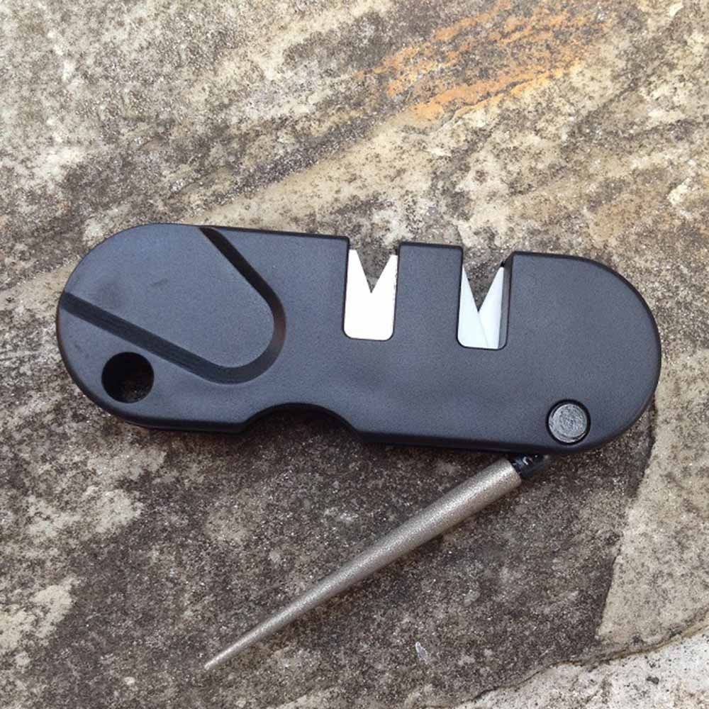 Outdoor Pocket EDC Folding Ceramic Carbide Diamond Tapered Knife Sharpener Fine