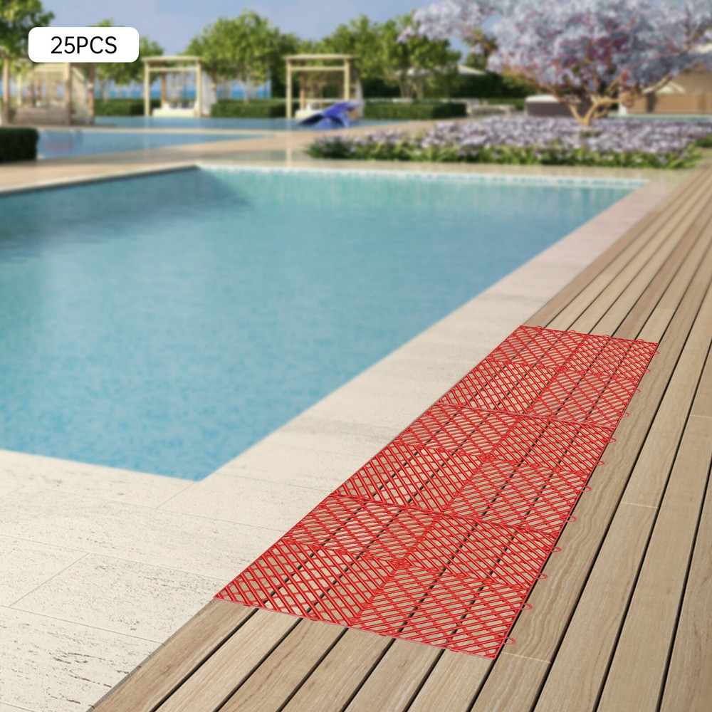 Interlocking Deck Patio Garage Floor Tiles 25PCS Hydrophobic & Sand Drainage