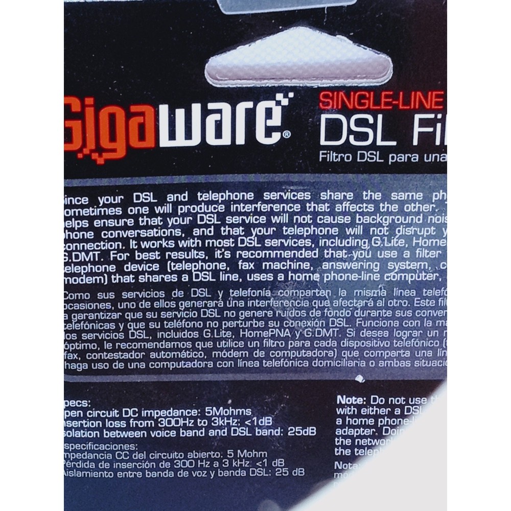 2 - Gigaware Single-Line DSL Filter #2790101
