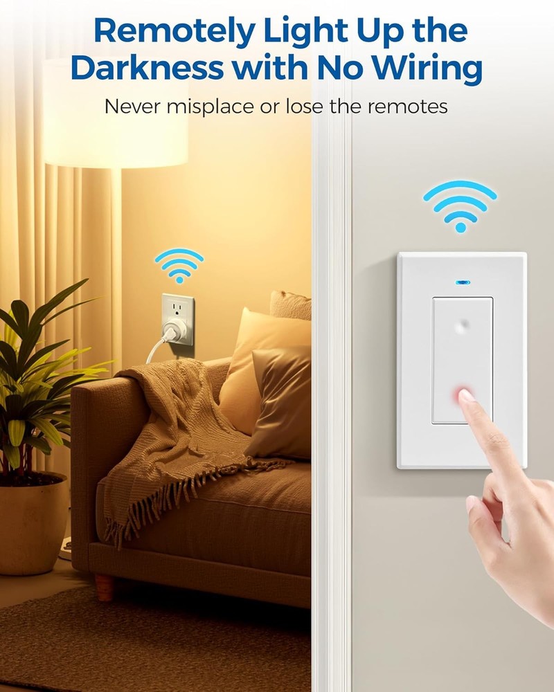 Remote Control Outlet Switch, Wireless Light Switch, 100ft RF Range