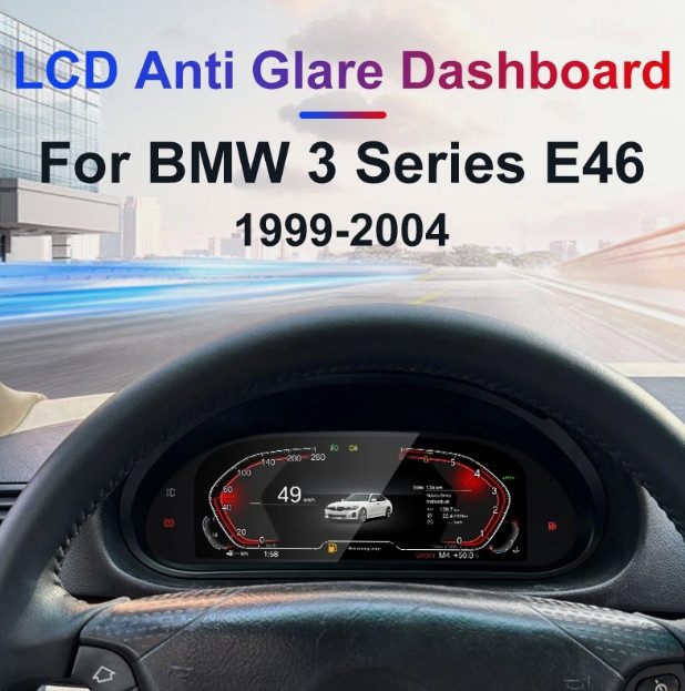 10.25" LCD Digital Cluster Linux Instrument Speedometer For BMW E46 1999-2004