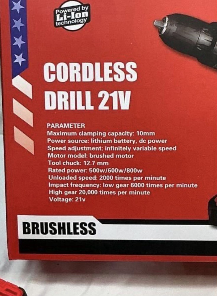 21V Cordless Drill Battery Charger, Drill Bits, Bits, Sockets, Flex Shaft, Case