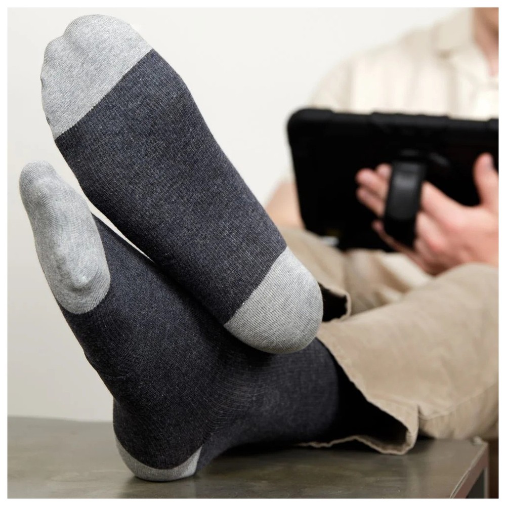 VIM&VIGR Heathered Collection 15-20 mmHg Dark/Light Gray Compression Socks