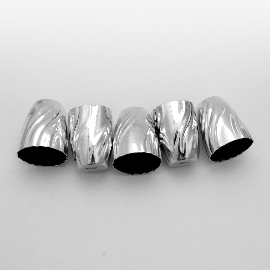 Fluted Vodka Shots Set German 900 Silver