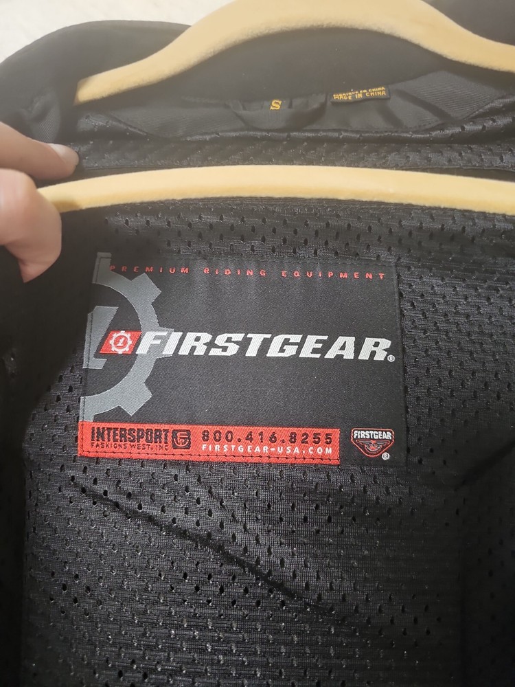 Firstgear Motorcycle Jacket Small Blue Black Embroidered Patches Safe Hypertex