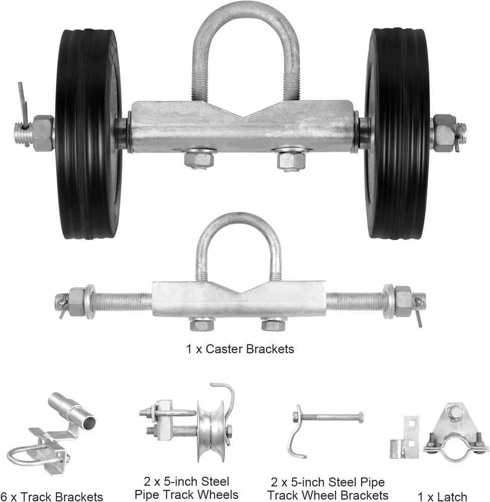 Sliding Gate Kit, 6” Rolling Gate Hardware Kit C-Type, Wheel Carrier with Two...