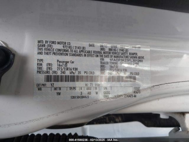 Fuse Box Engine VIN 2 8th Digit Fits 15 FOCUS 4577666