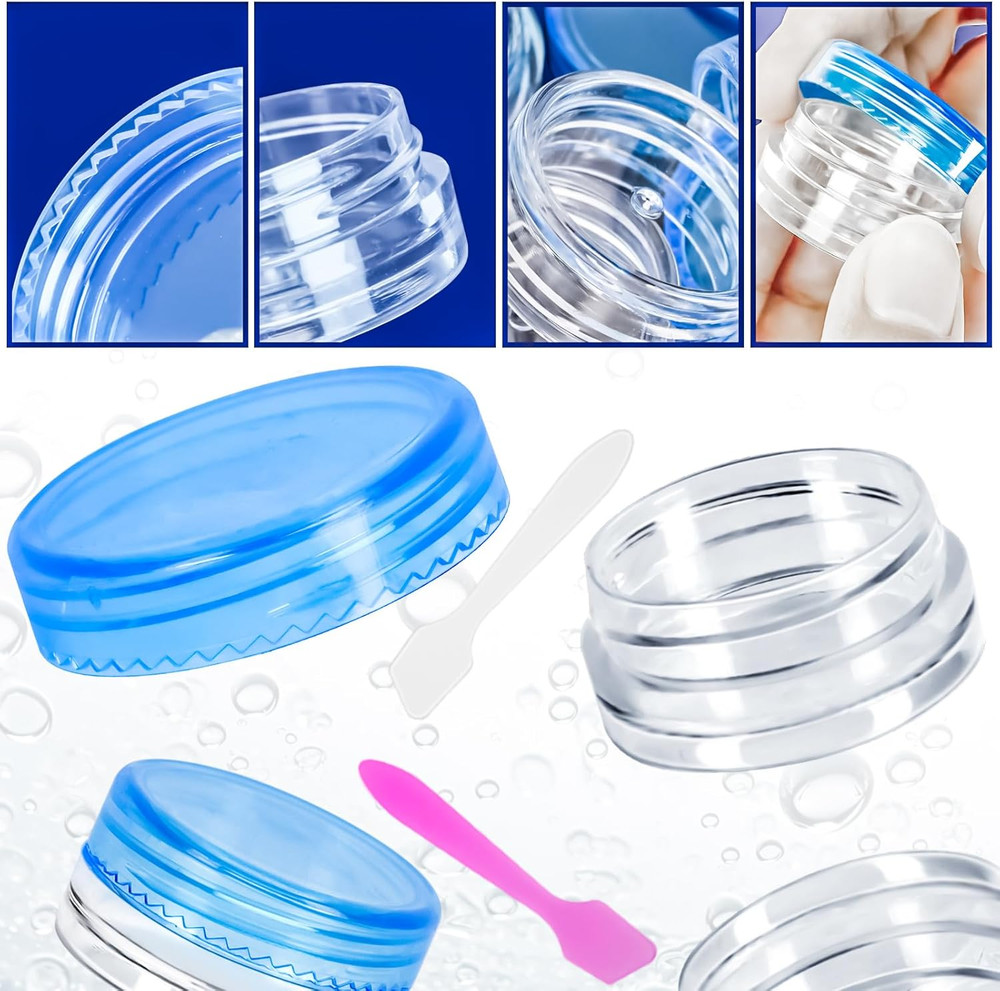 100 Pcs 3G Empty Plastic Containers with Lids,Tiny Makeup Sample Containers, Sma