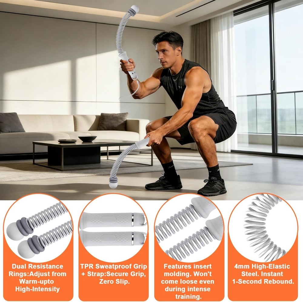 Ropeless Battle Ropes - Load-Adjustable, Slip-Resistant Design, Portable & Easy