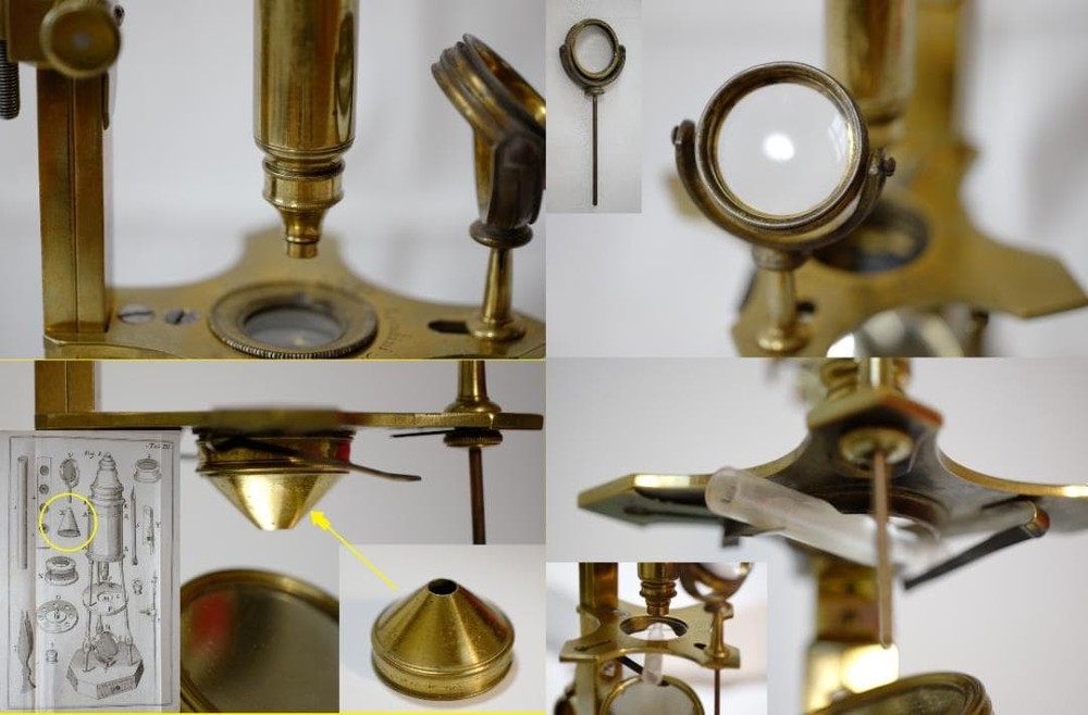 microscope antique collectible John Cuffe's compound microscope Maltese cross