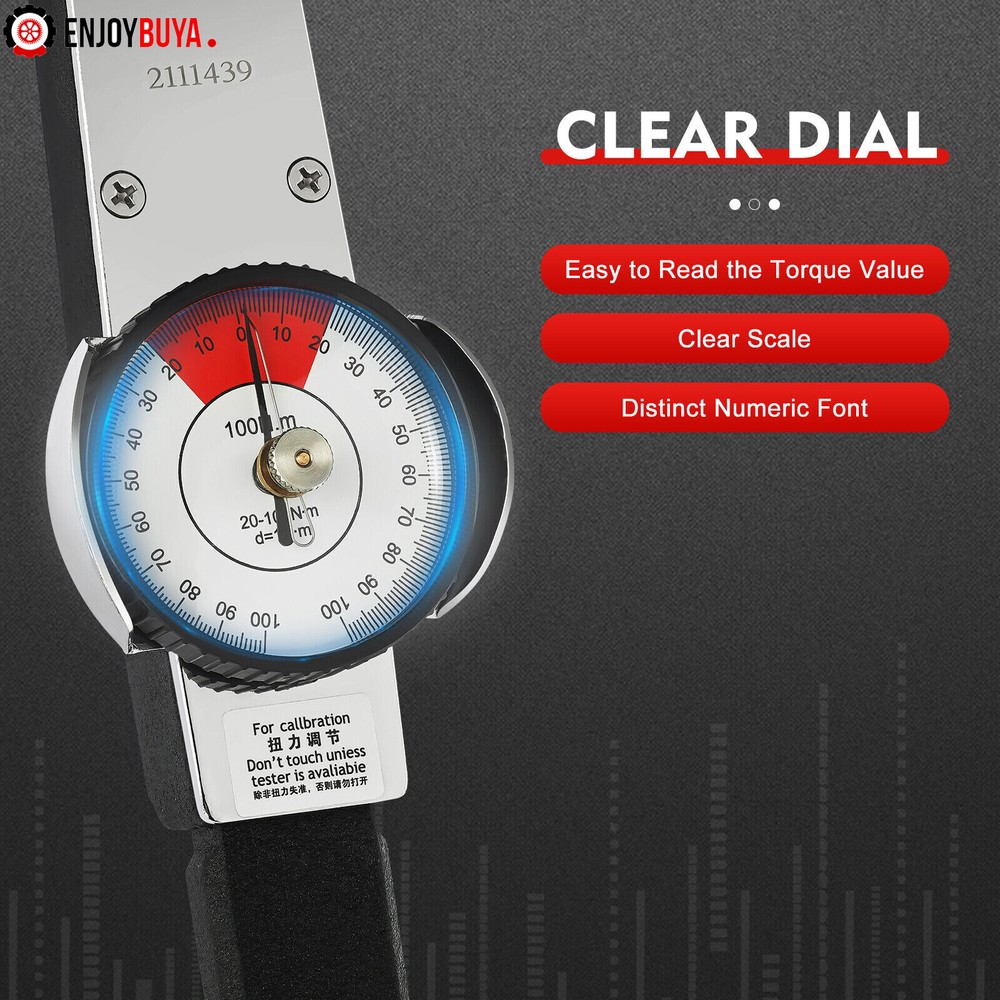 Dial Indicator Torque Wrench Indicating Torquemeter Torque Testing 0-100n.m USA