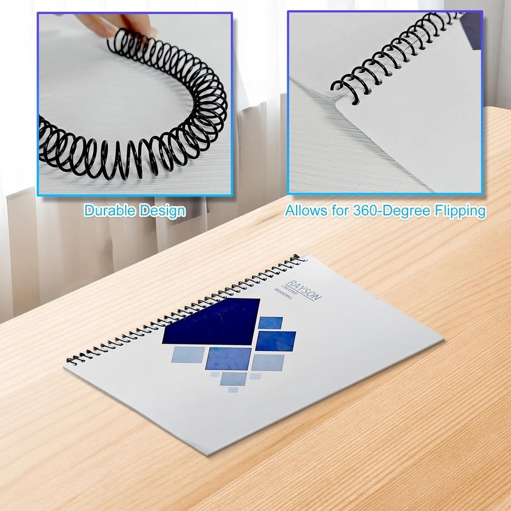 High-Volume Black Binding Coils Pack – 125 Mixed Sizes for Document Organization