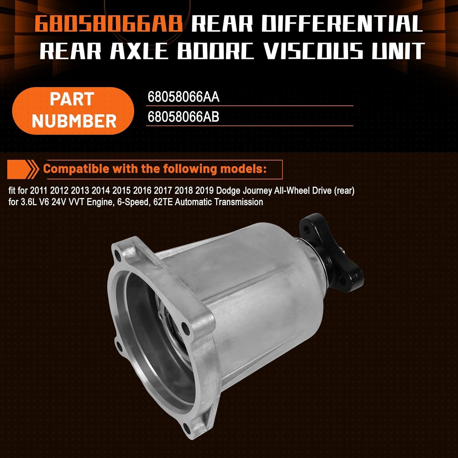 Rear Axle Bdorc/Viscous Unit Kit 68058066AB For Dodge Journey 3.6L 2011-2019