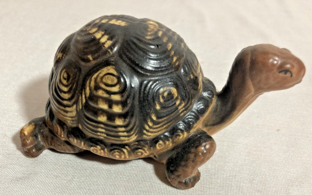 JAPAN Vintage Ceramic Turtle 2" Tall 4" Long