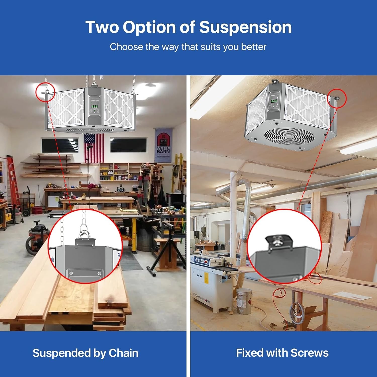 ABESTORM DecDust 1350 360° Intake Air Filtr System 1350 CFM Shop Dust Collector