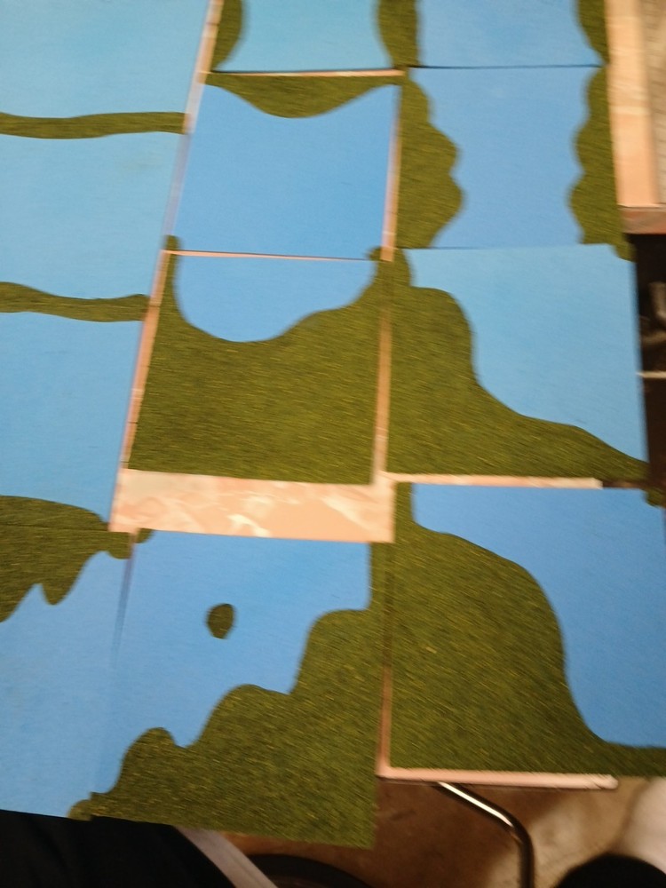 9+' River set 16 pc 3" wide River System geomorphic wargaming RPG Terrain Train