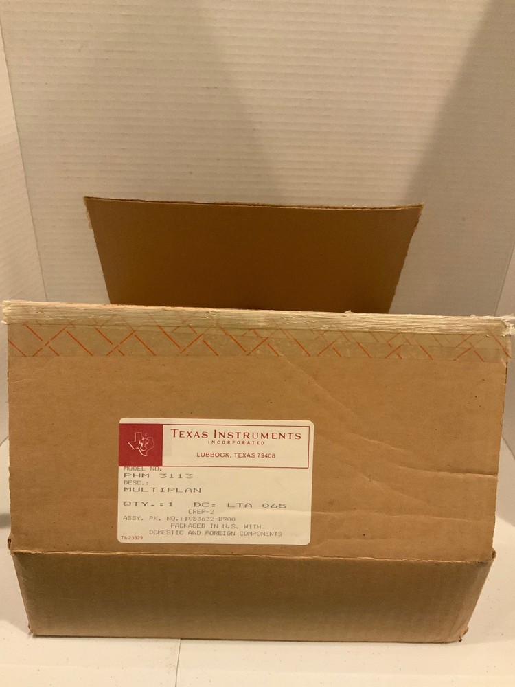 Microsoft Multiplan Electronic Worksheet for TI-99/4A Home Computer Complete