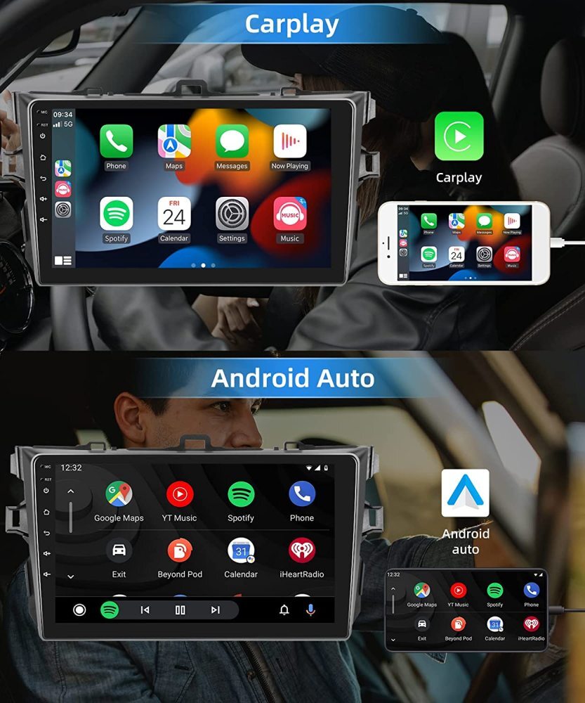 Apple Carplay For Toyota Corolla 2009-2013 Car Stereo Radio Android 15 GPS WIFI