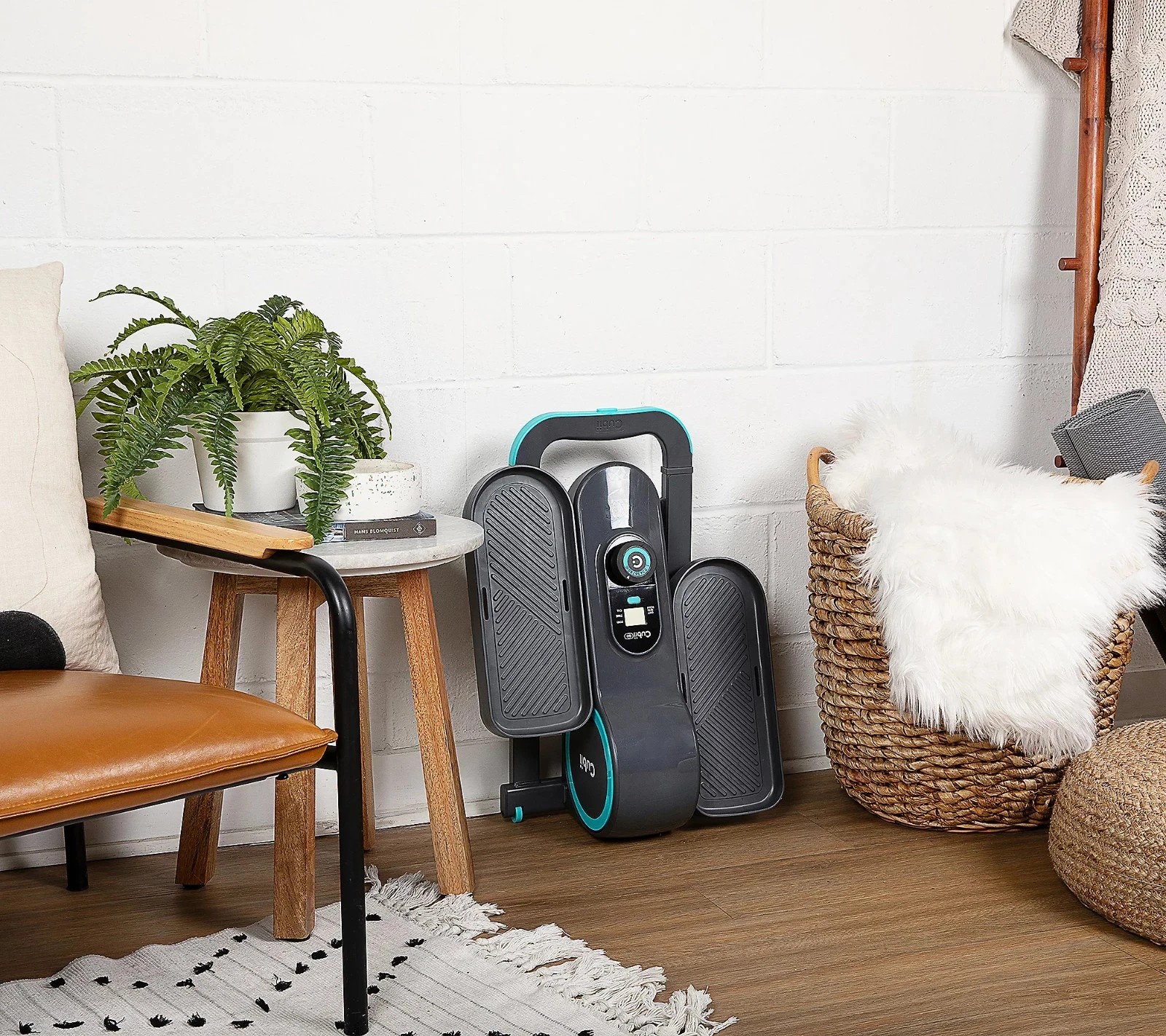 Cubii Go Seated Elliptical w/ Wheels Handle & Mat SAND COLOR - FREE SHIPPING