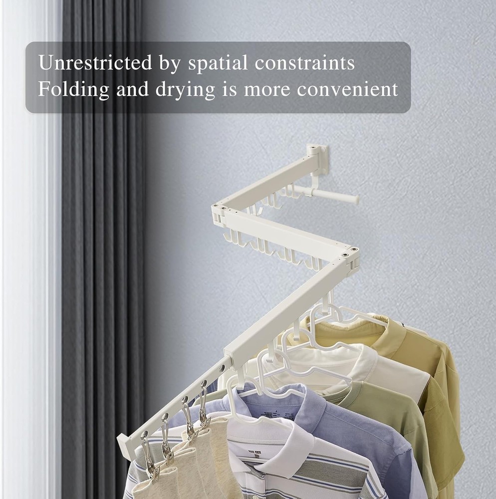 Tri-Fold Wall Mounted Drying Rack - Efficient & Stylish Laundry Solution