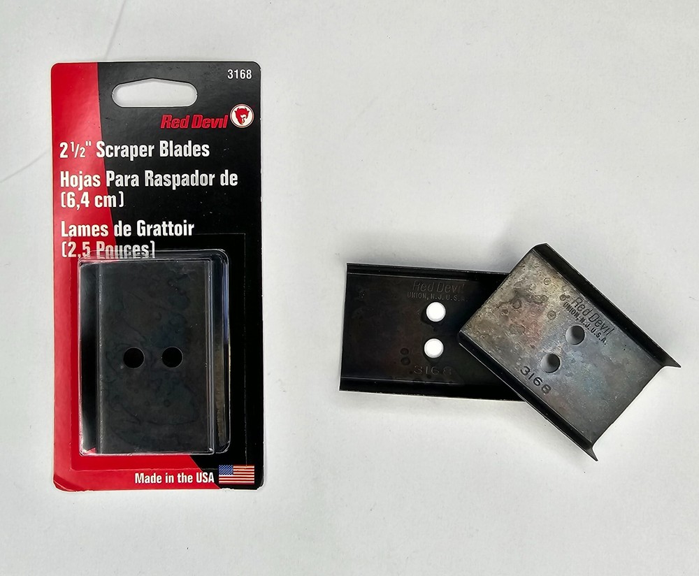 Red Devil 3168 Replacement Double-Edge Scraper Blade 2 Pack, 2.5 Inch
