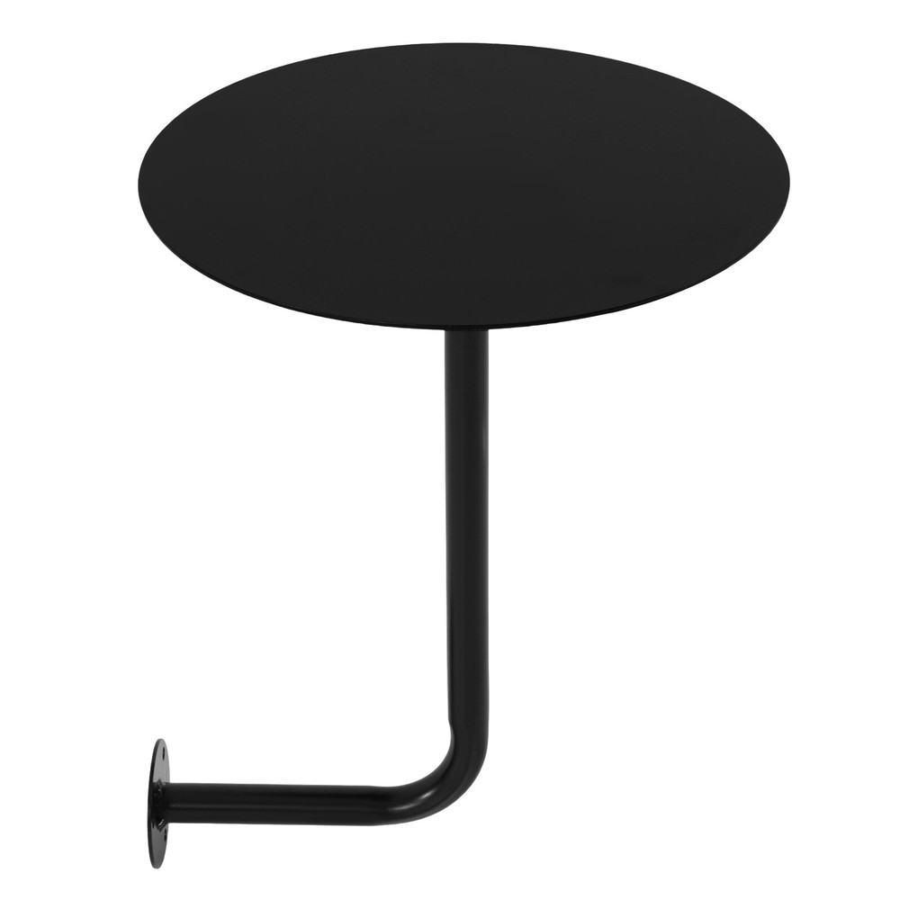 Round Pub Table Black Bar Table Wall Mounted Iron Cocktail Table Bistro Table