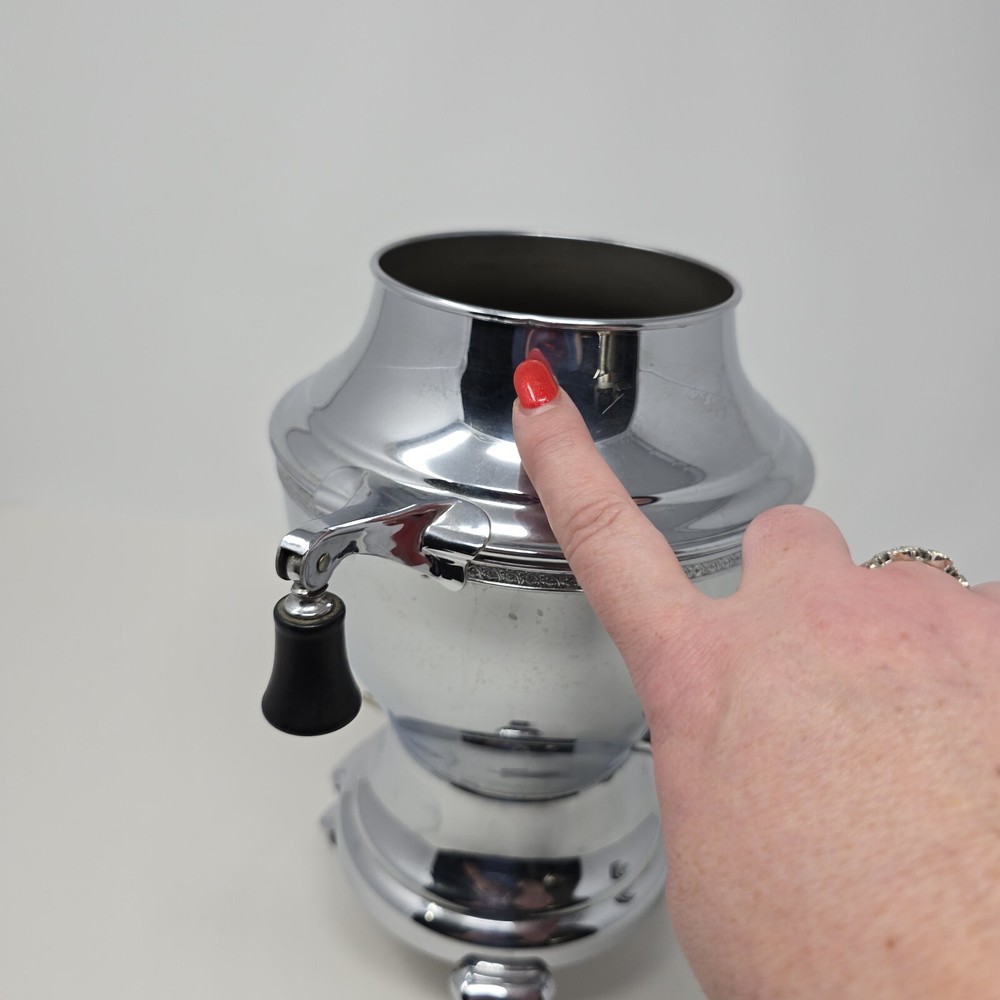 Homelectric Silver Plate Chrome Coffee Urn Samovar Hot Water Dispenser *READ