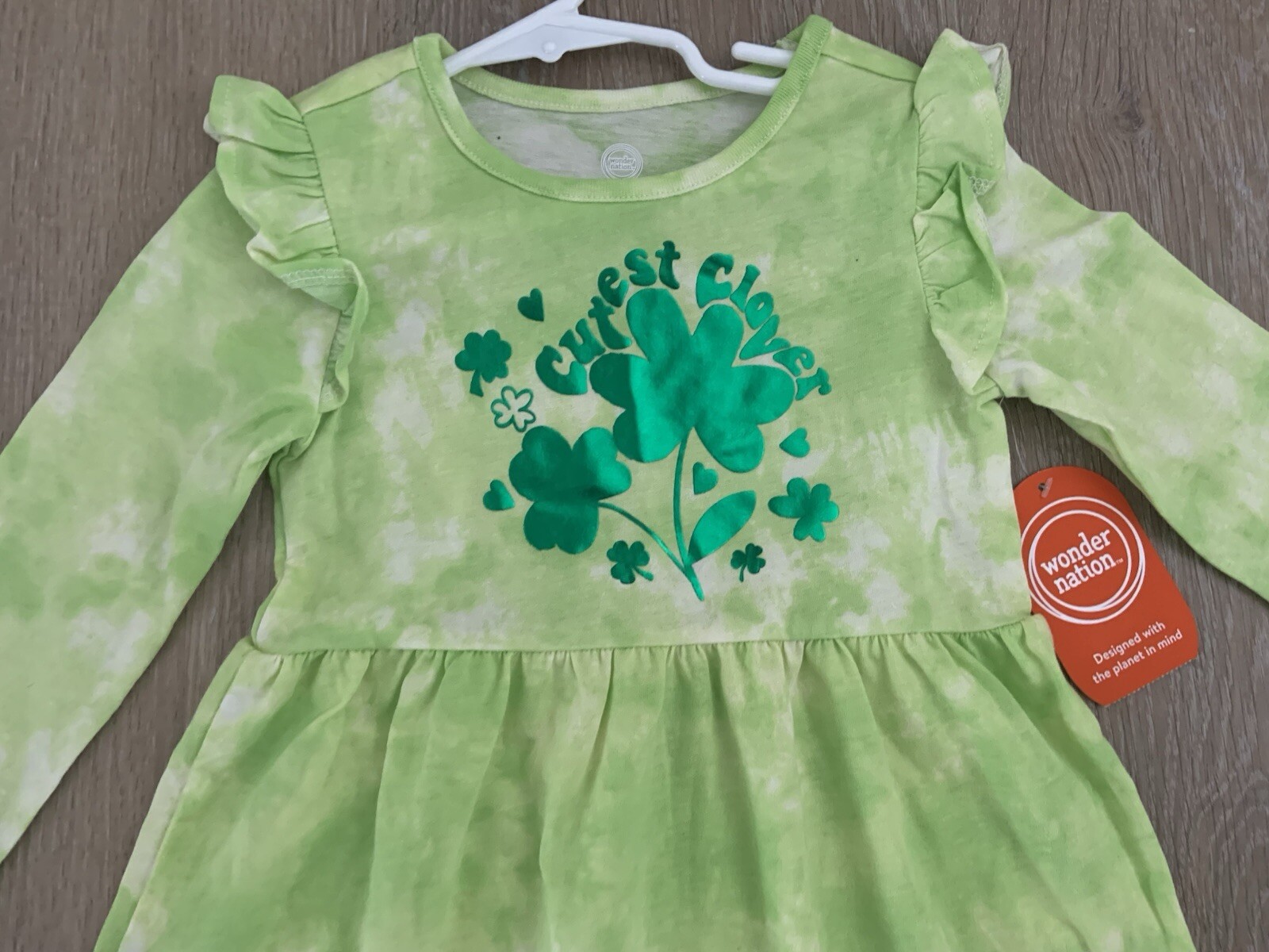 Wonder Nation Girls 4T St Patrick’s Day Dress Cutest Clover