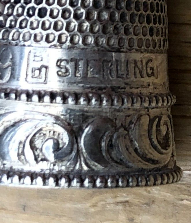 Vintage Sterling Silver Thimble, size 9, nice