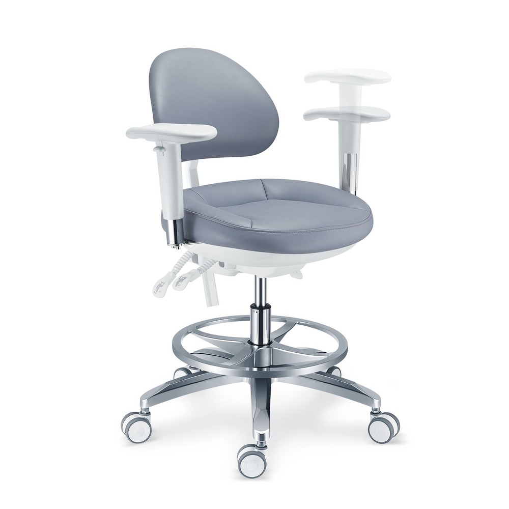 Ergonomic Dentistry Microscope Chair Adjustable Dentist Stool Microfiber Leather
