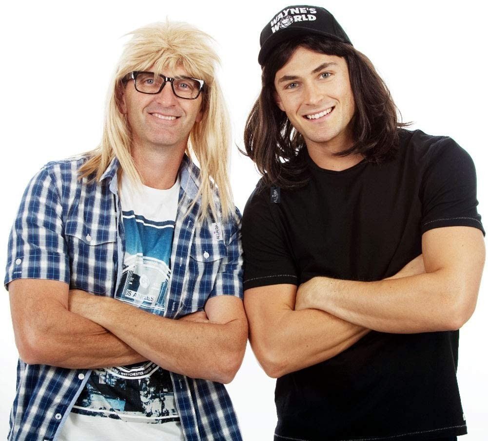 Waynes World Duo Wig Costume Garth & Wayne Cosplay NWT