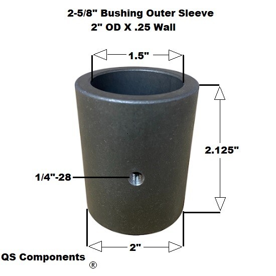 2 5/8" Width 9/16" Hole Polyurethane Bushing Kit With Hardware