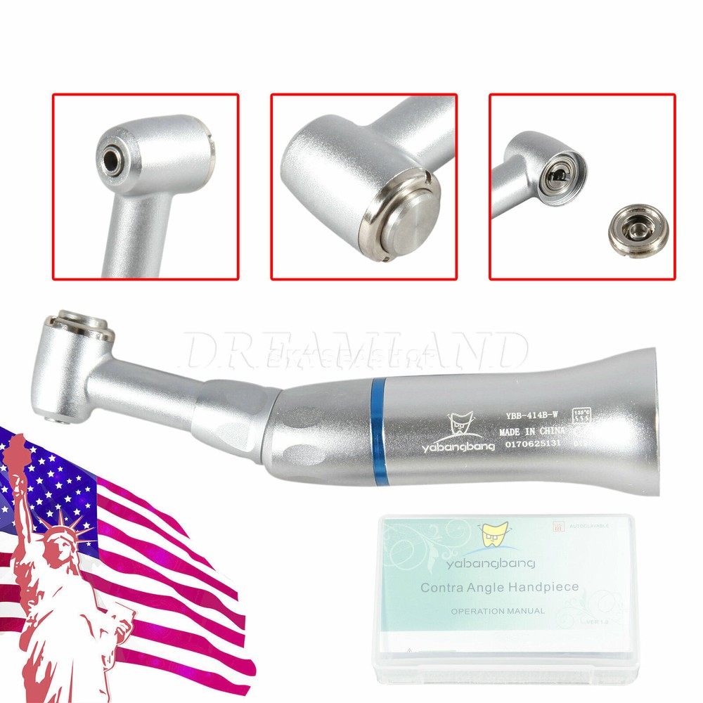 3 pc Dental Contra Angle Handpiece E-type Push Button Head Slow Low Speed CA2.35