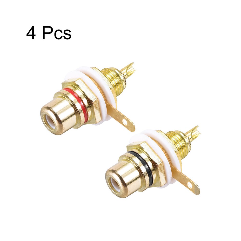 RCA Female Panel Mount Chassis Socket Jack Audio Connector RCA Plug #4pcs