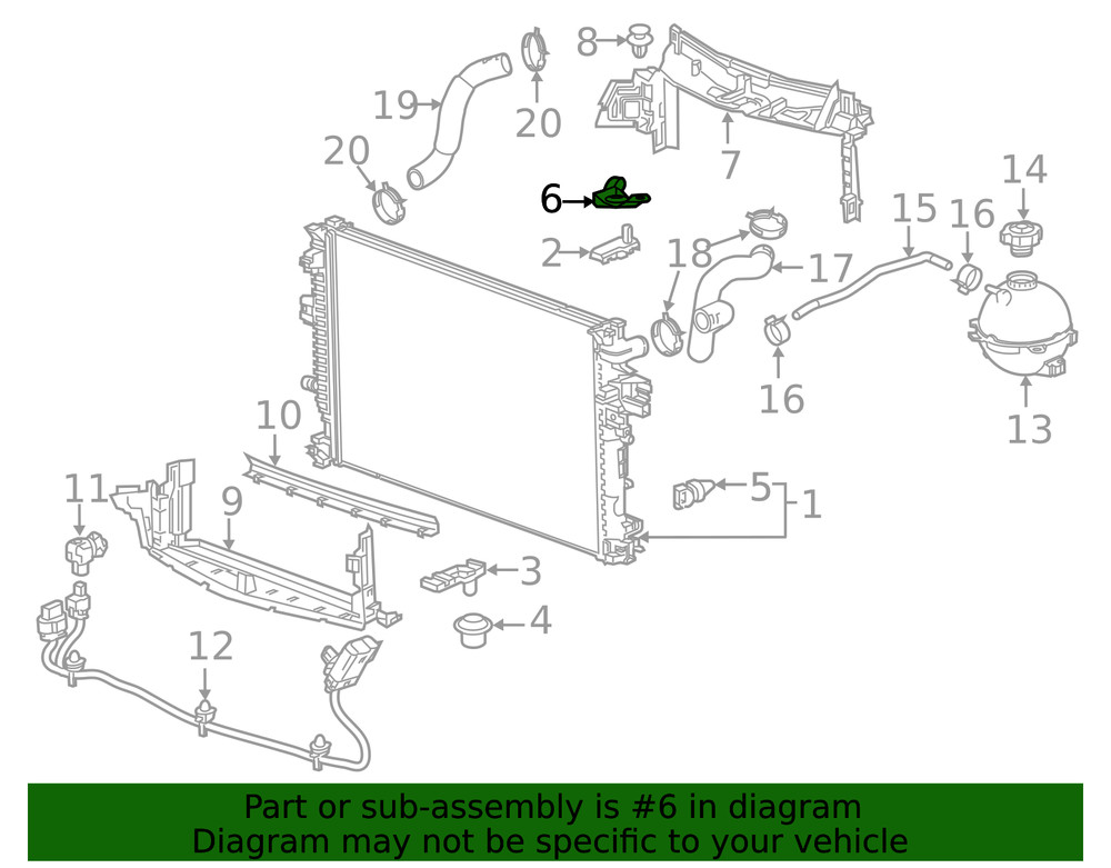 Genuine GM Driver Side Radiator Upper Bracket 84258382