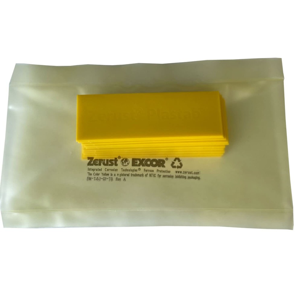 Plastabs with Zerust Rust Prevention and Protection 1" x 3" - Medium, Yellow