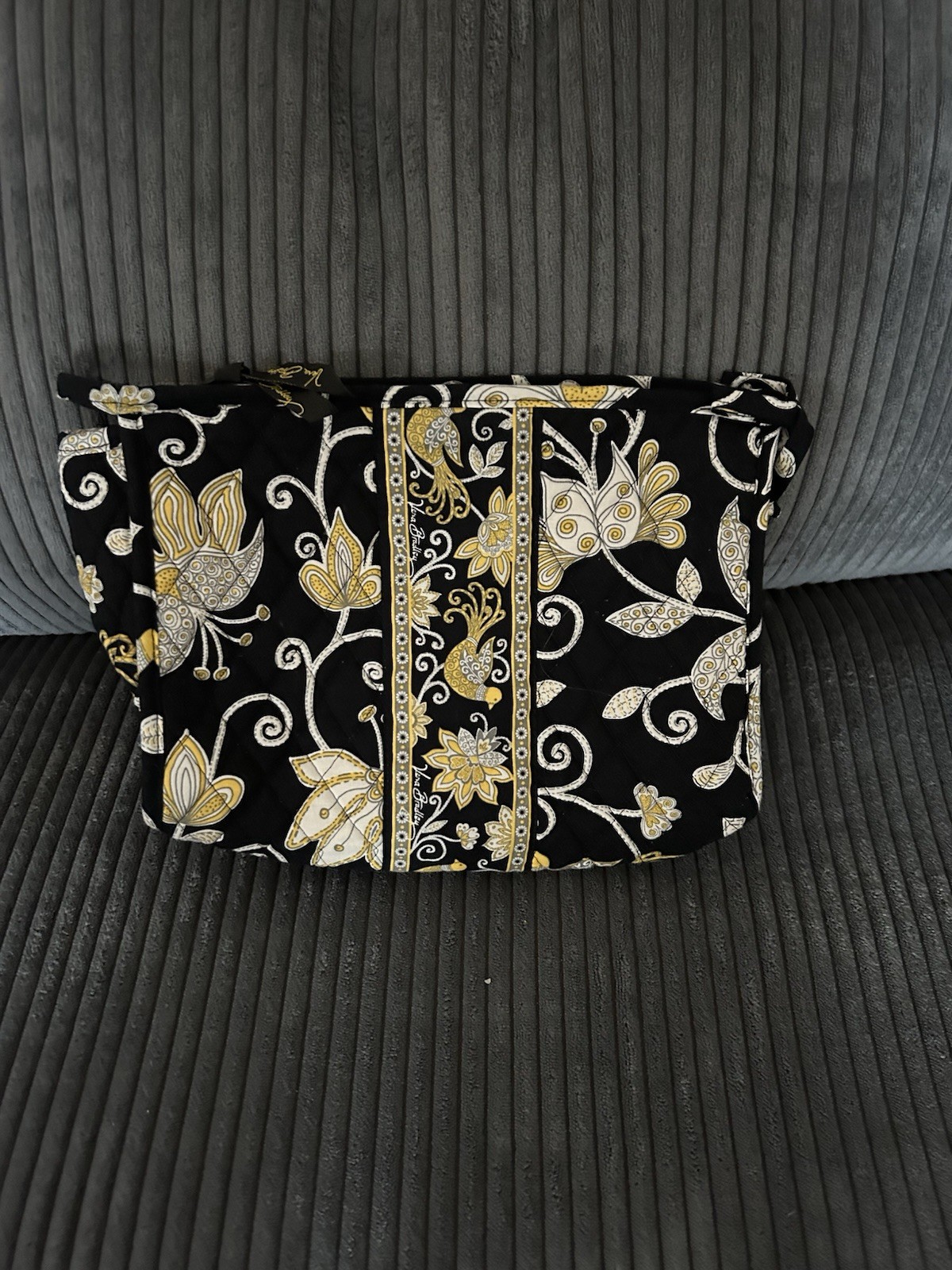 Vera Bradley Yellow Bird Large Cosmetic Bag 11x9 Inches Excellent Condition