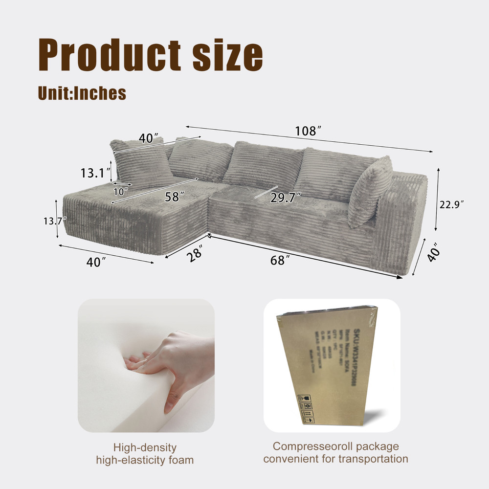 Antique Grey Compress foam couch