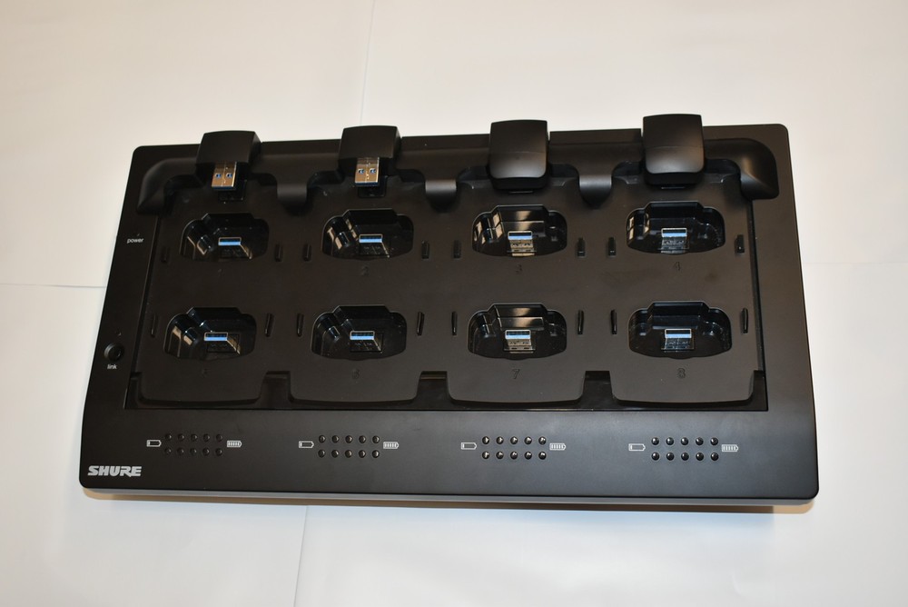 Shure MXWNCS8 Microflex Wireless 8 Channel Networked Charging Dock & 3 MS58 Mics