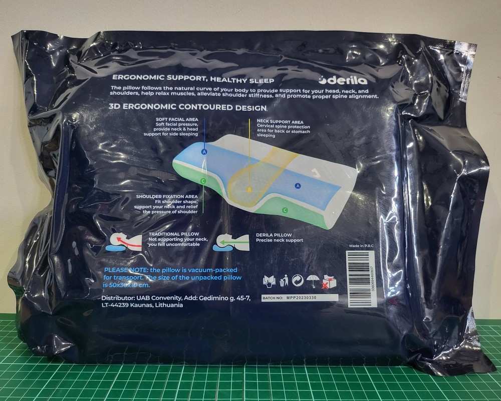 Derila Cervical Memory Foam Contour Ergonomic Neck Back Support Perfect Pillow