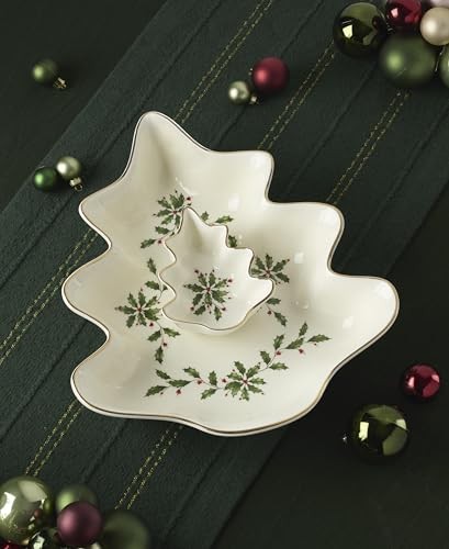 Lenox Holiday Tree Chip and Dip Set, 1 Count, Ivory
