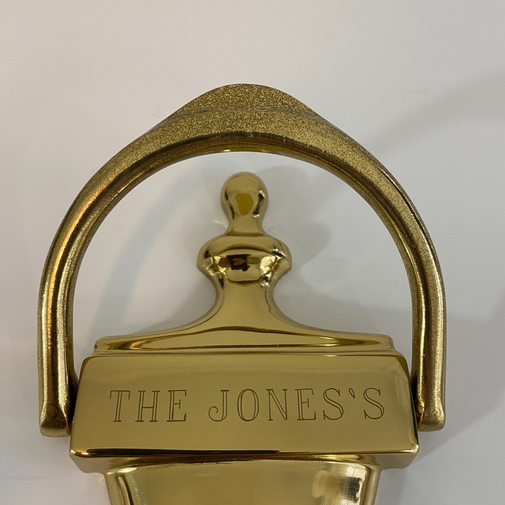 Solid Brass Door Knocker Engraved Personalized Jones's