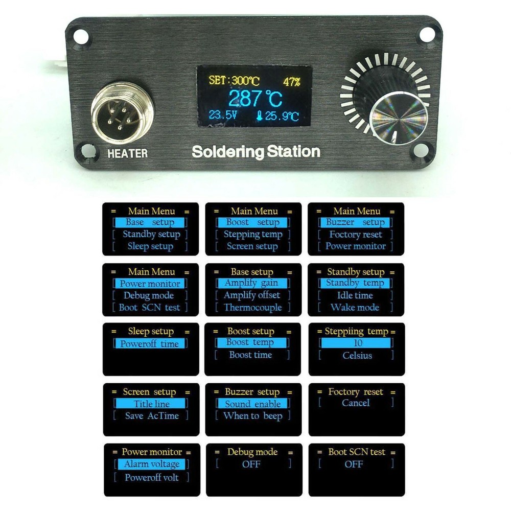 T12 Soldering Iron Tip Station Temperature Controller board OLED Screen DIY