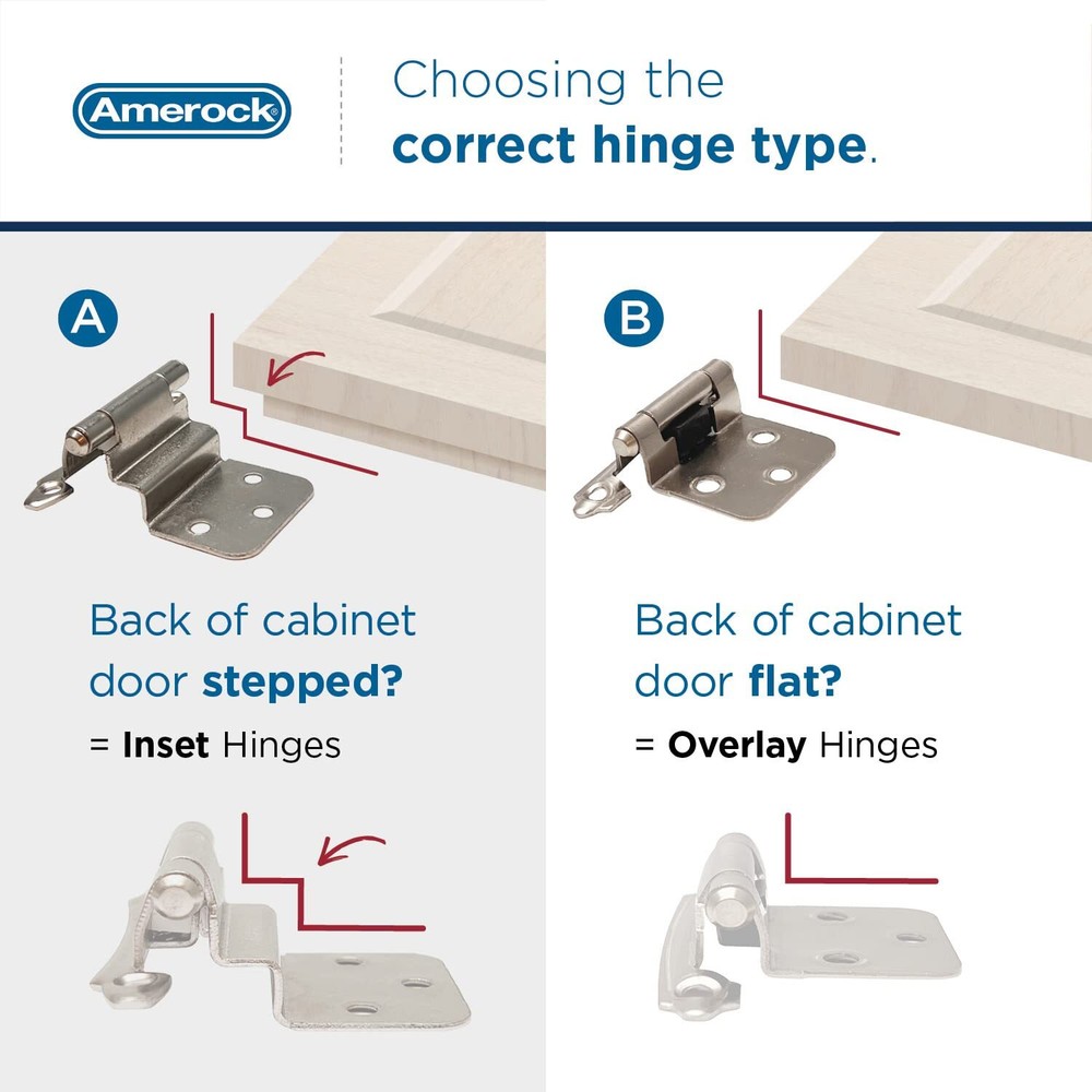 | Cabinet Hinge | Variable Overlay Hinge | Satin Nickel | 10 Pack | Self-Clos...