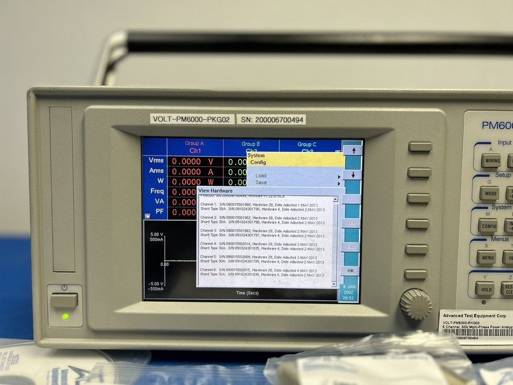Voltech PM6000 6 Channel, 30A Multi-Phase Power Analyzer *COMPLETE*