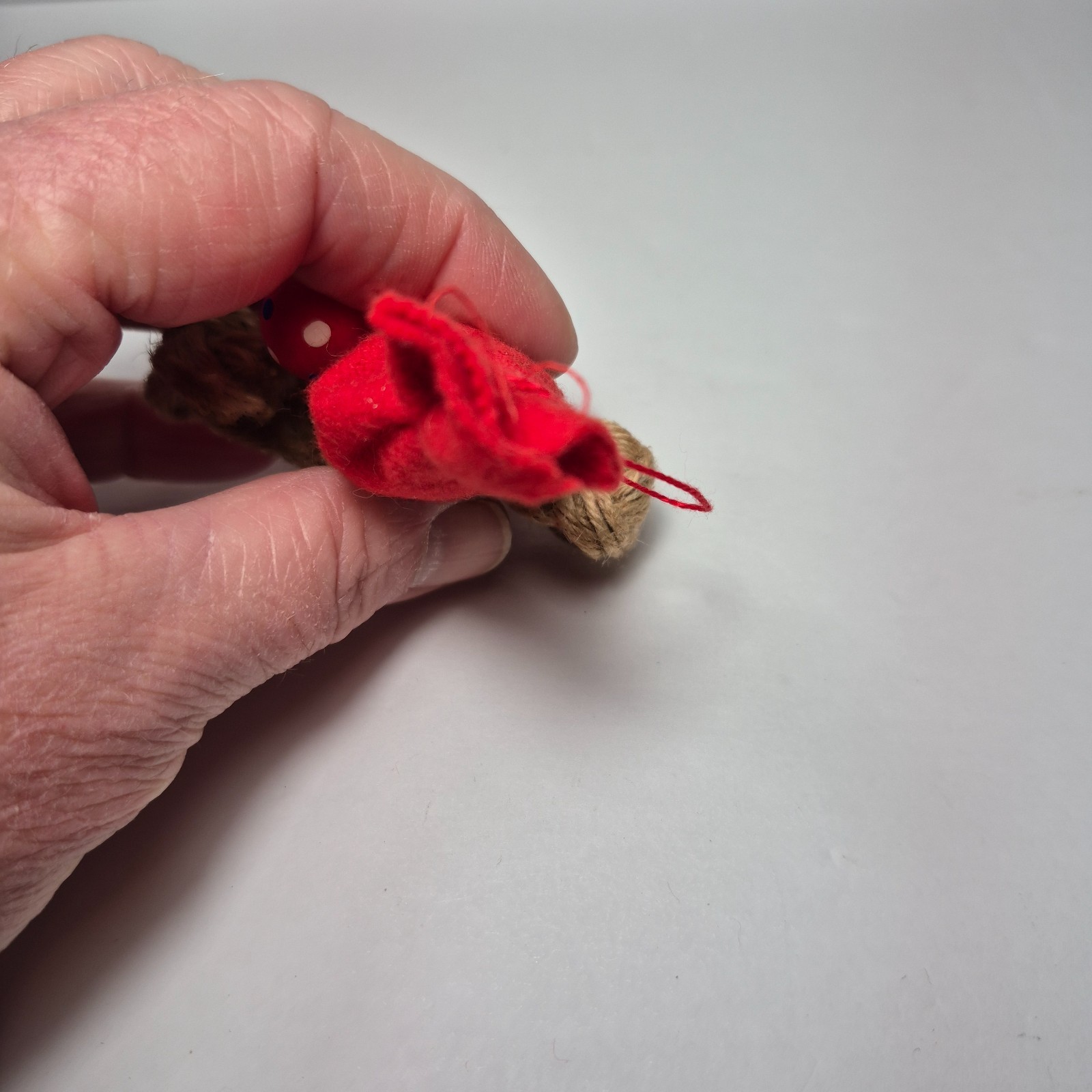 Holboll Denmark Folk Art Wood Female Gnome Christmas 3.5" Figurine