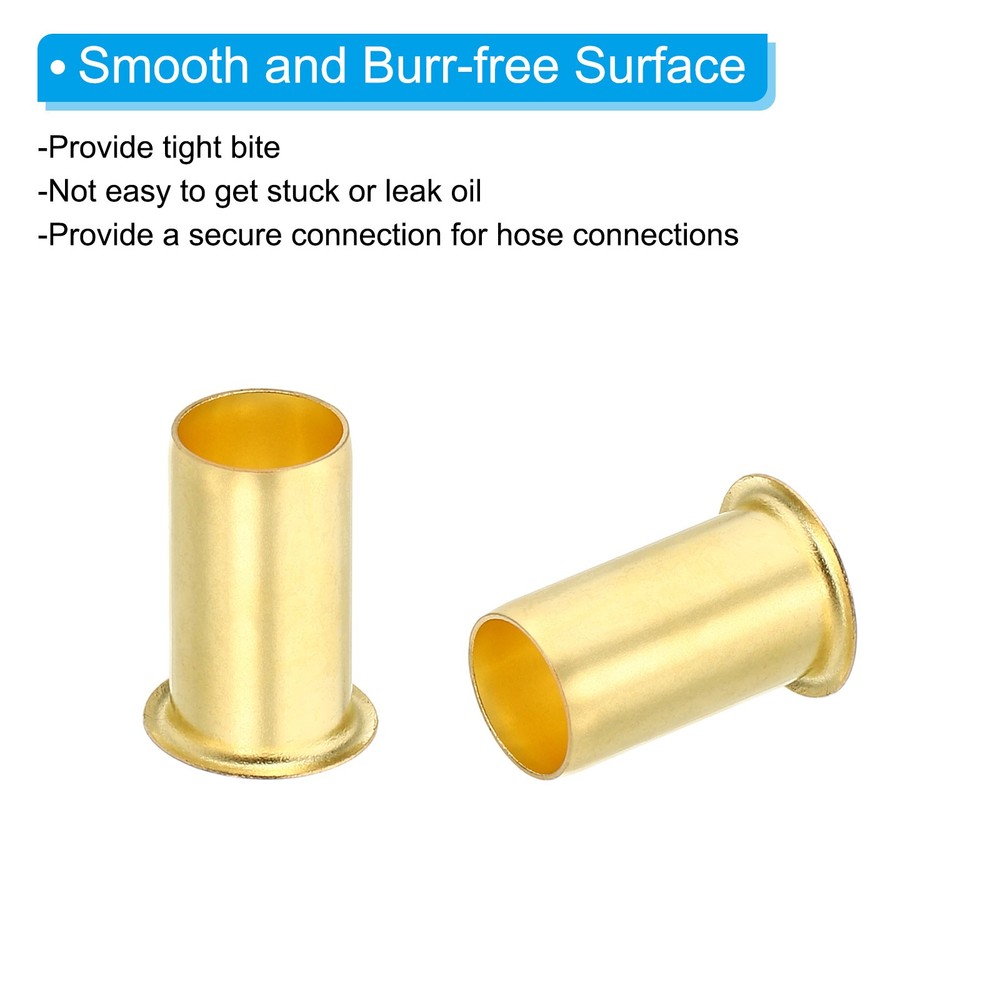 25Pcs Brass Compression Insert Compression Insert Tube Support for 1/2" OD Tube