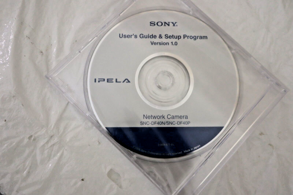 Sony IPELA User's Guide & Setup Program CD Version 1.0 for IPELA Network Camera