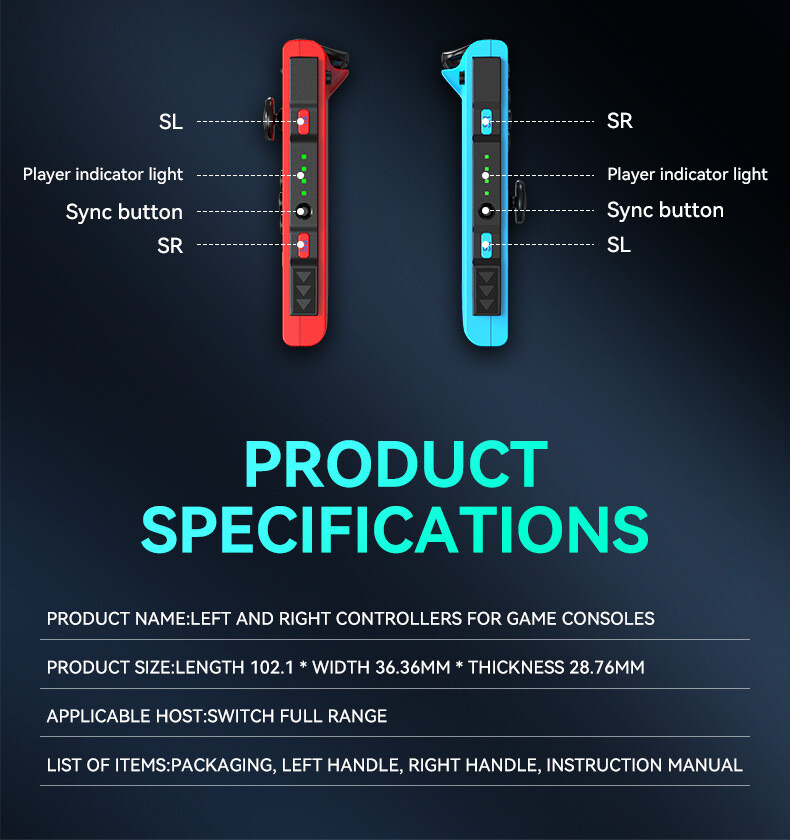 Wireless Bluetooth Left & Right Controller For Nintendo Switch Joy-Con1-Pair