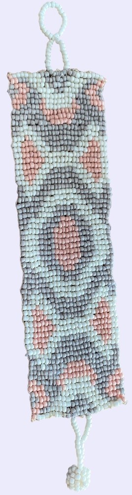 Handcrafted Pastel Beaded Bracelet With Loop & Knot Closure